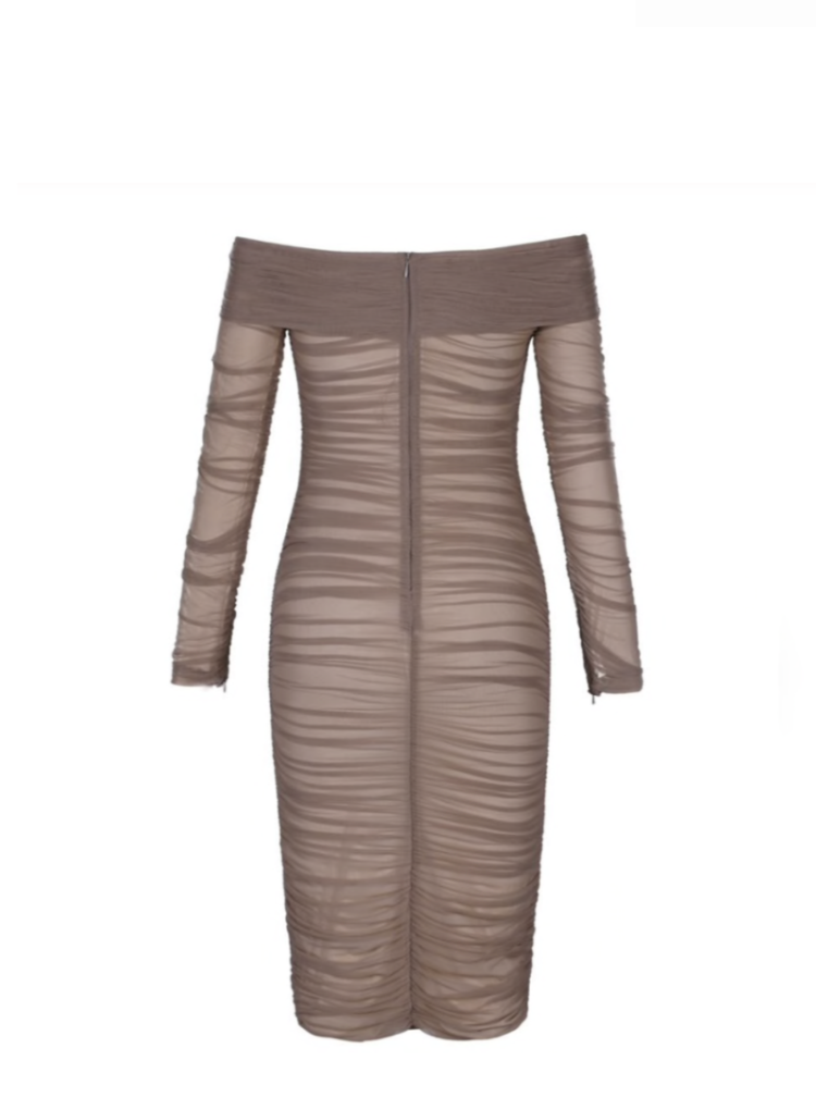 Transparenz-Bluse mit Puffärmeln und Carmen-Ausschnitt