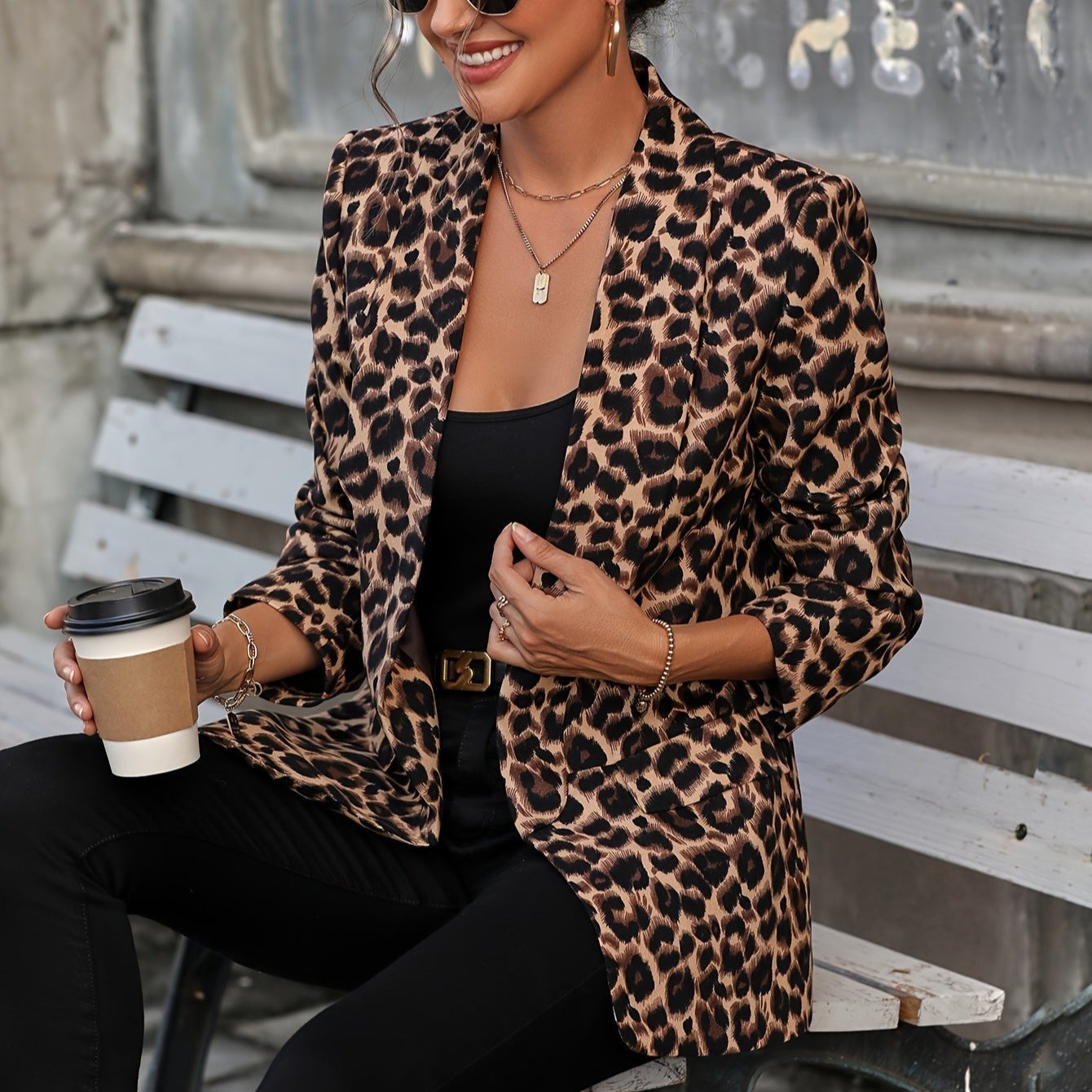 Eleganter langer Leoparden-Blazer im Herbst-Look von WOLFFMODE für Damen