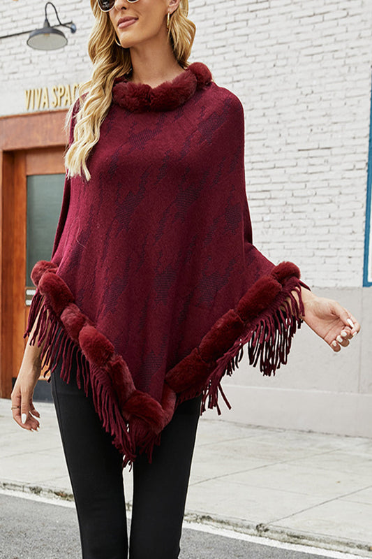 Wollmode Furry Shawl with Tassel Collar