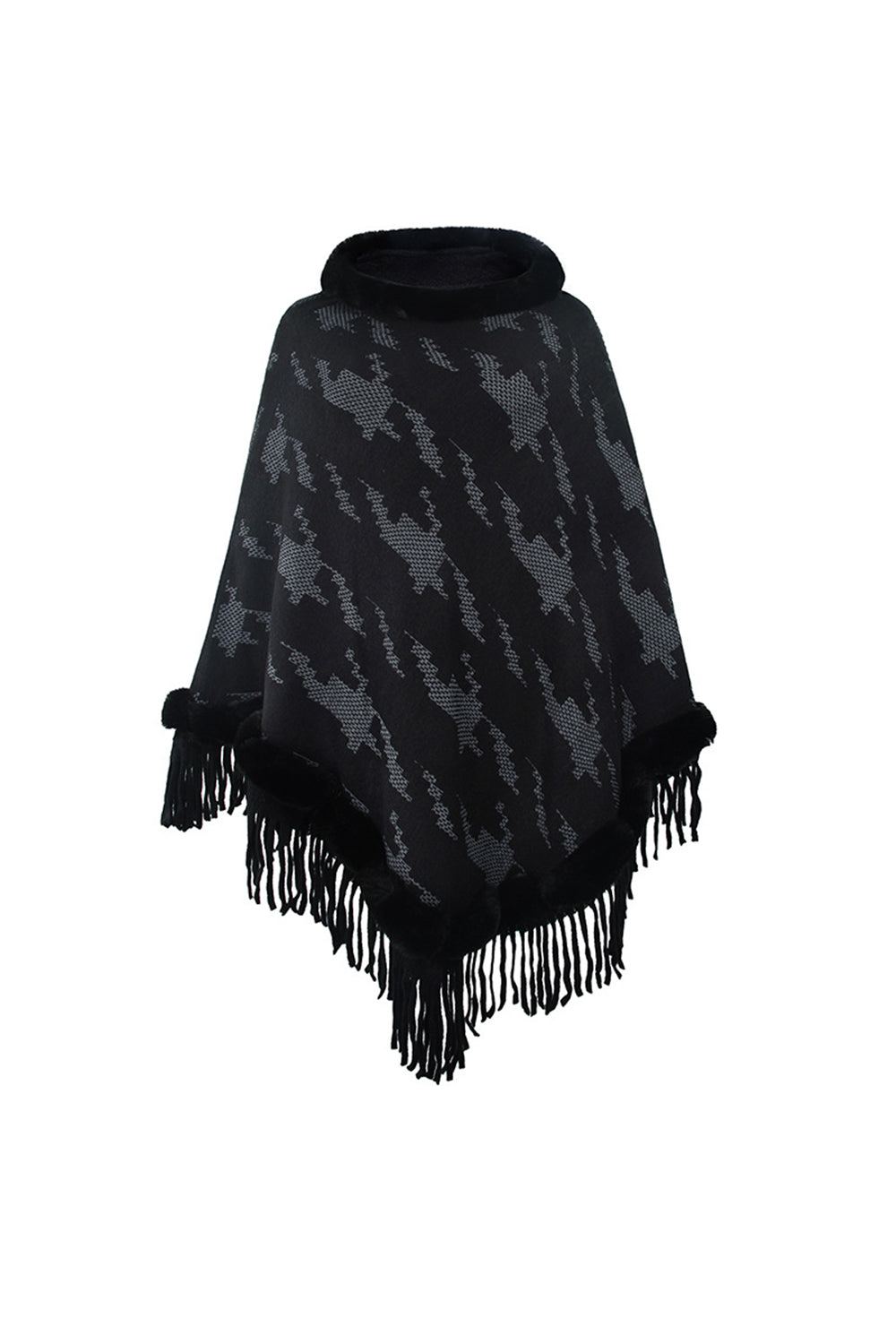 Wollmode Furry Shawl with Tassel Collar