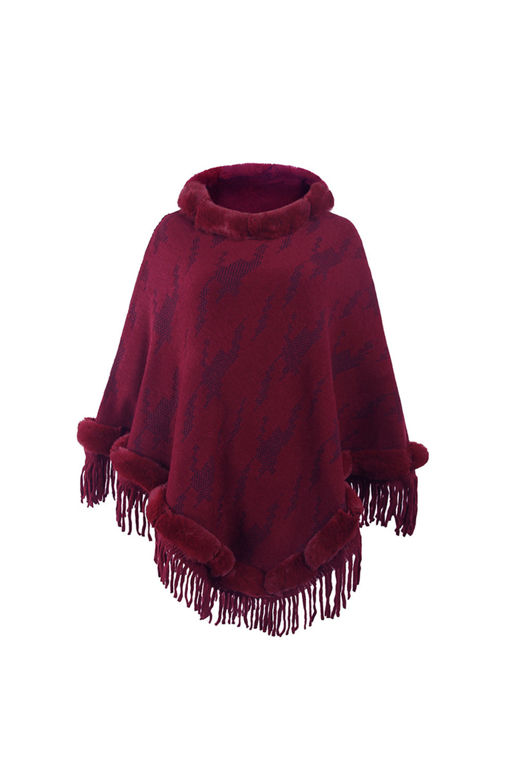 Wollmode Furry Shawl with Tassel Collar