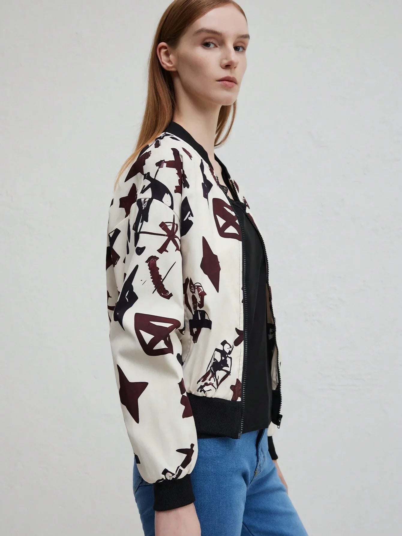 Baseball Jacket with Autumn/Winter Music Print by WOLFFMODE