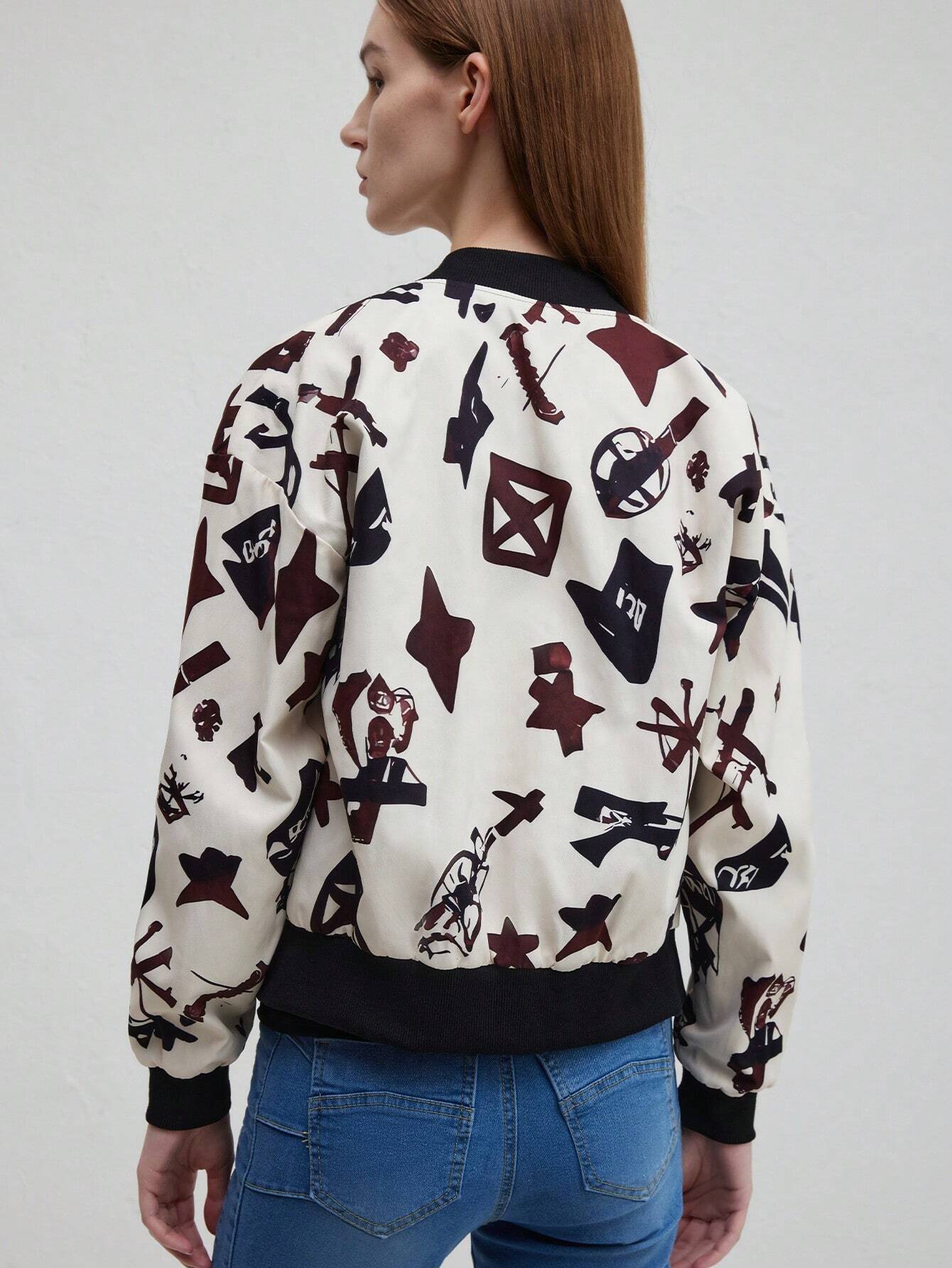 Baseball Jacket with Autumn/Winter Music Print by WOLFFMODE