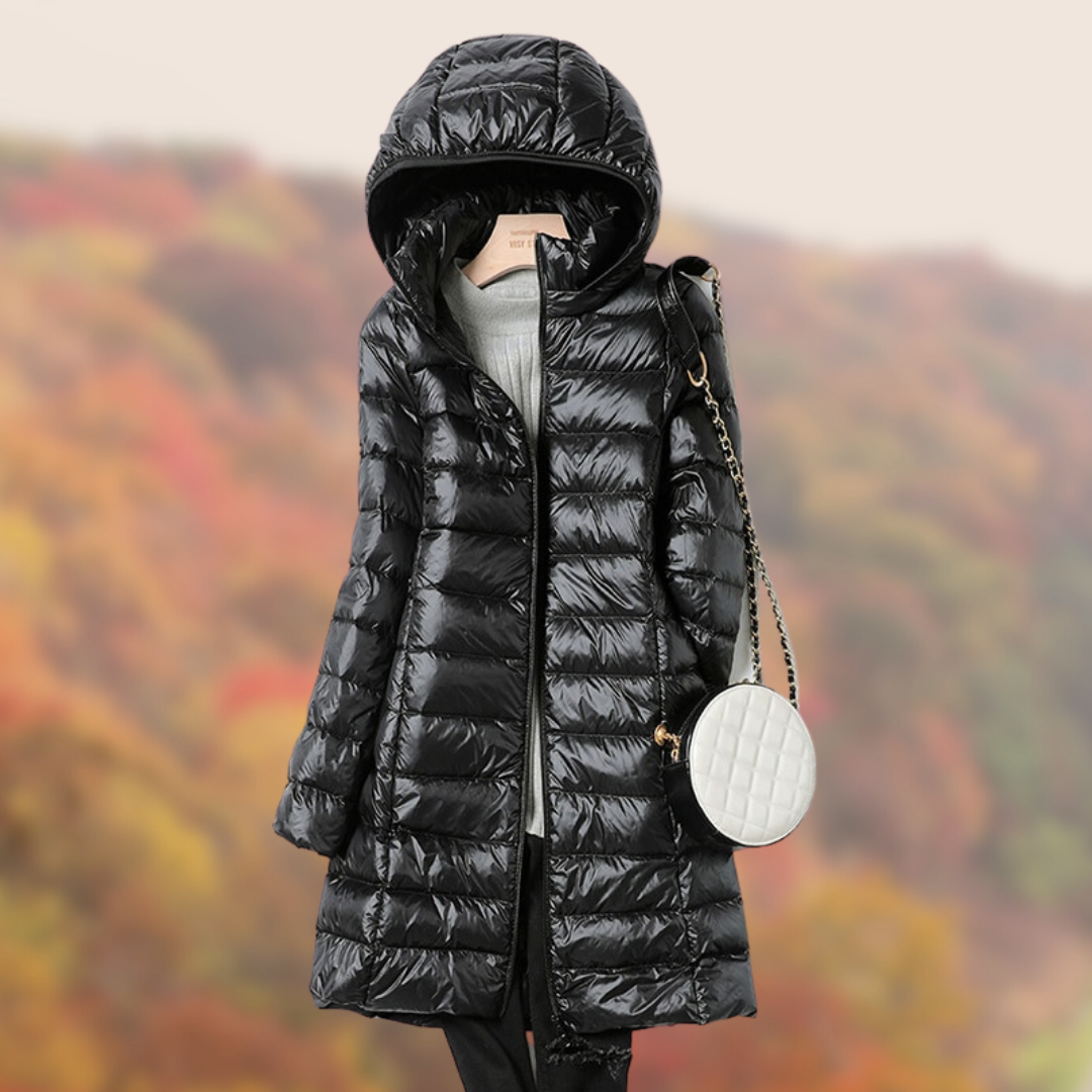 Ultraleichte Damen-Daunenjacke mit Kapuze von WolffMode