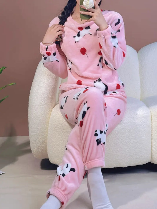 Kuscheliger Fleece-Pyjama mit süßem Muster von WOLFFMODE