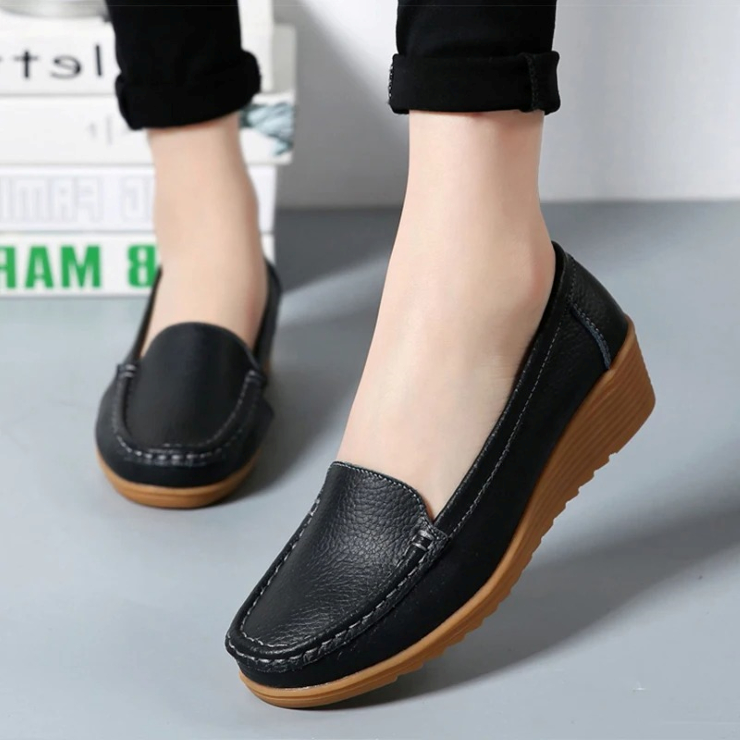 Damen-Mokassin-Slipper von WolffMode im Slip-on-Stil