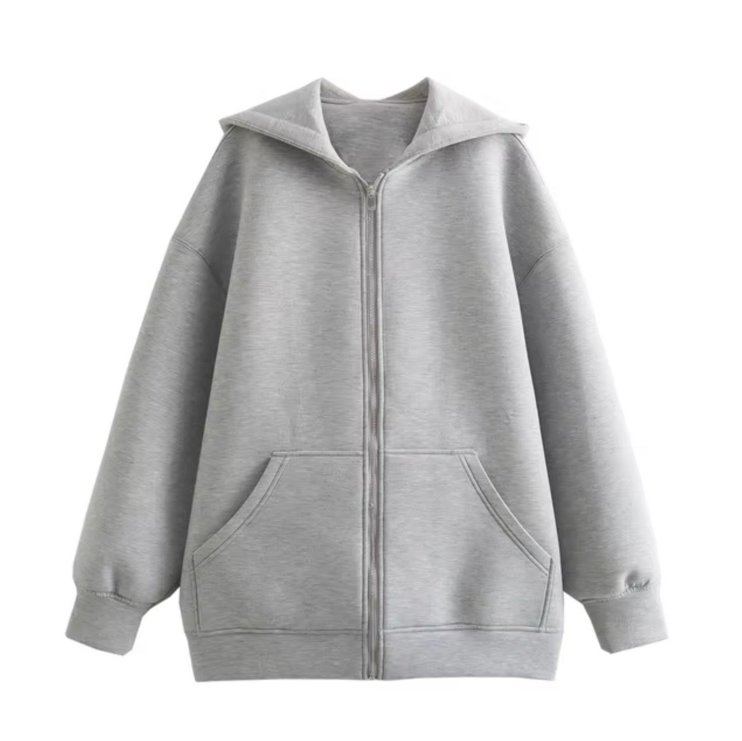 Wolffmode oversized zip-up hooded jacket