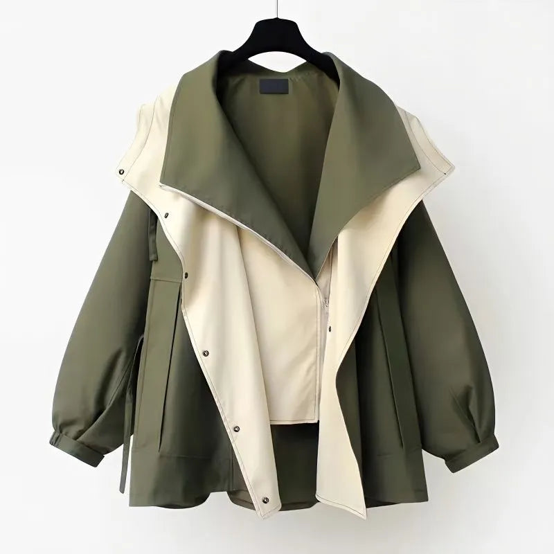 WolffMode Loose-fitting Trench Coat with Hood