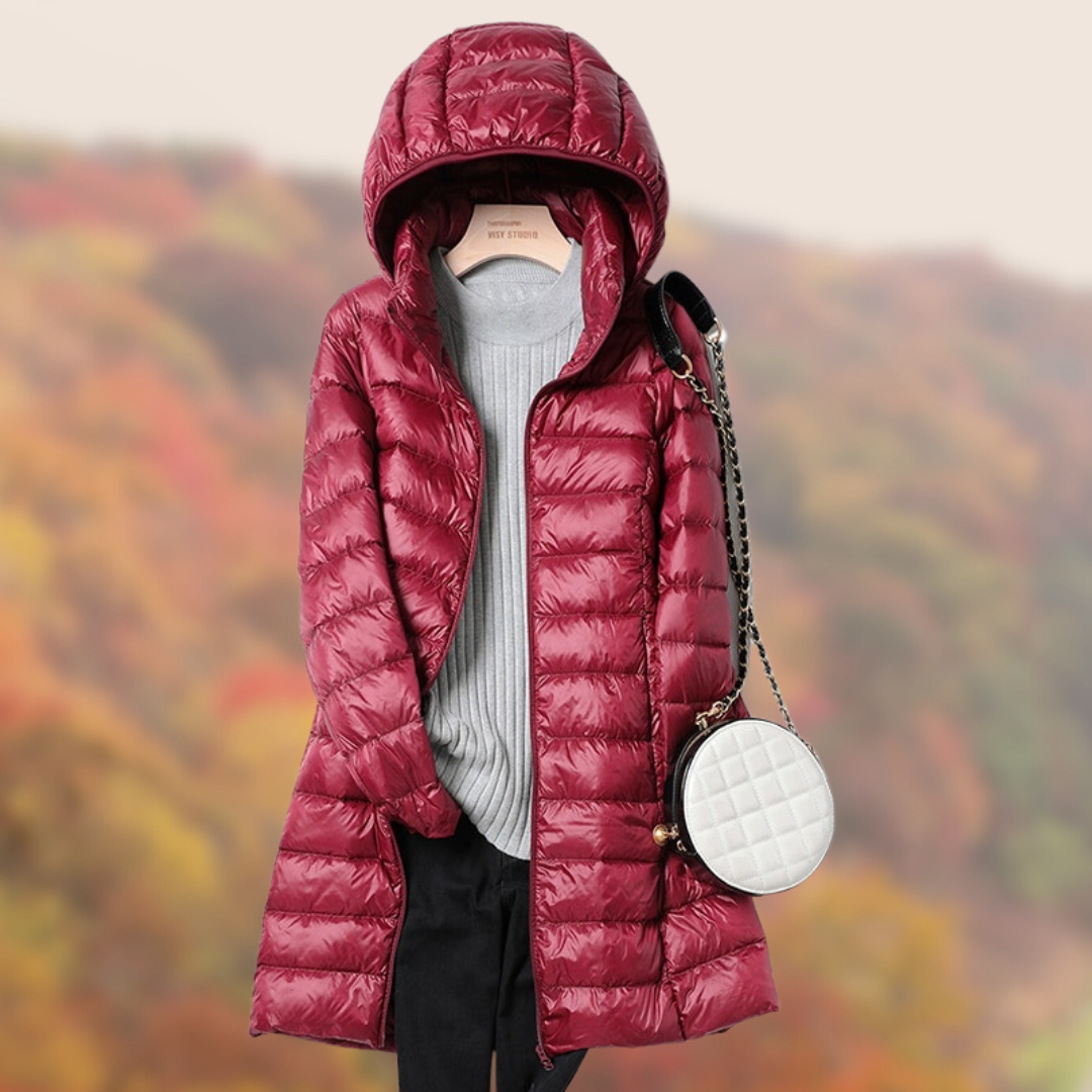 Ultraleichte Damen-Daunenjacke mit Kapuze von WolffMode