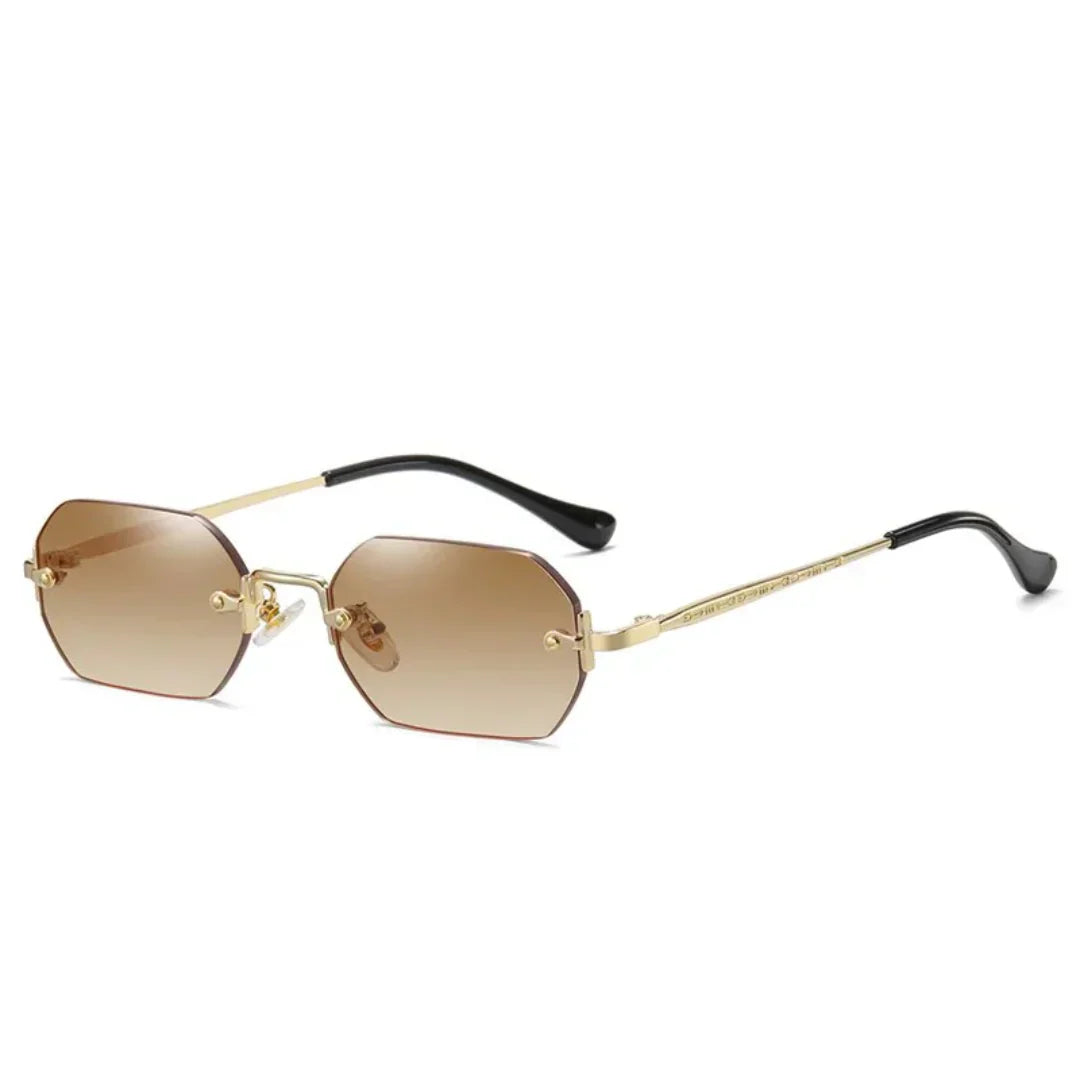 Modern rectangular WolffMode Geld summer sunglasses