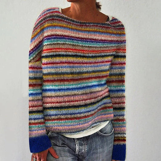 Wolffmode: Elegantly Striped Long-Sleeve Sweater