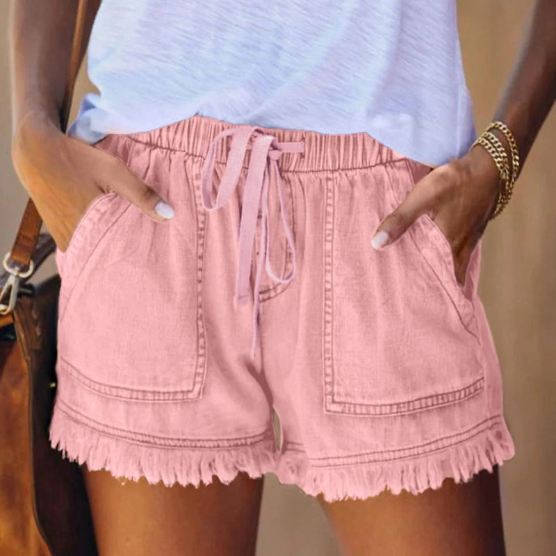 Hochwertige High-Waist Denim Shorts aus Stretchstoff