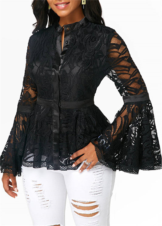 Women's Casual WolffMode Spitze Blouse Top