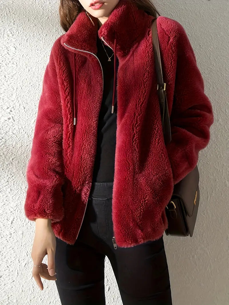 Wolffmode Teddyjacke mit Schnürzug und Zipper