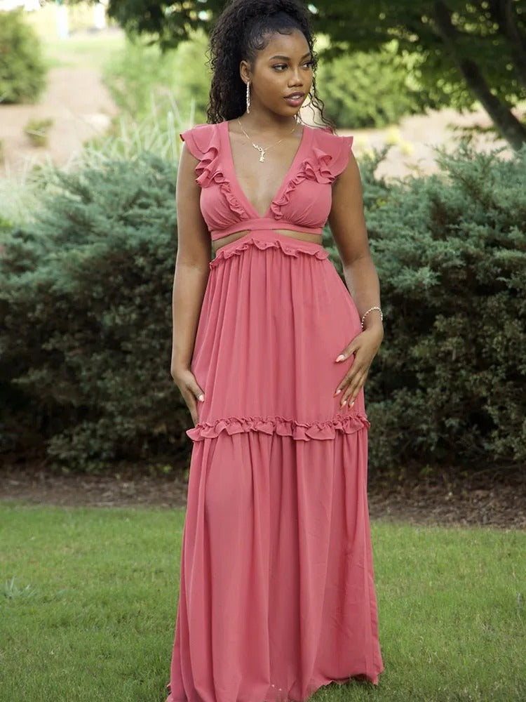 Spitzen-Maxikleid ohne Rücken