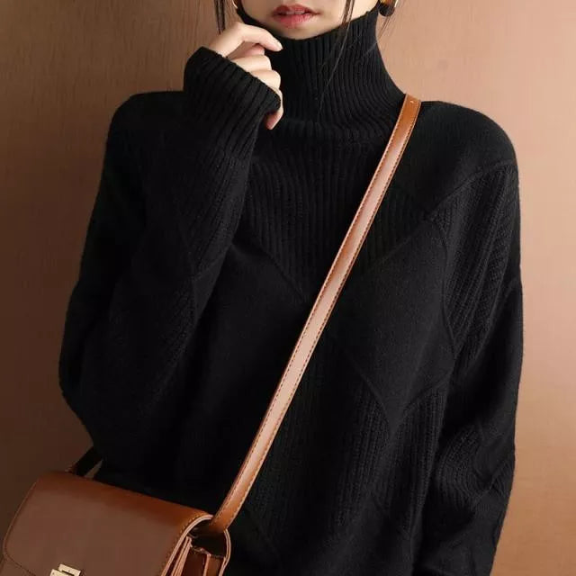 Relaxed-fit turtleneck sweater