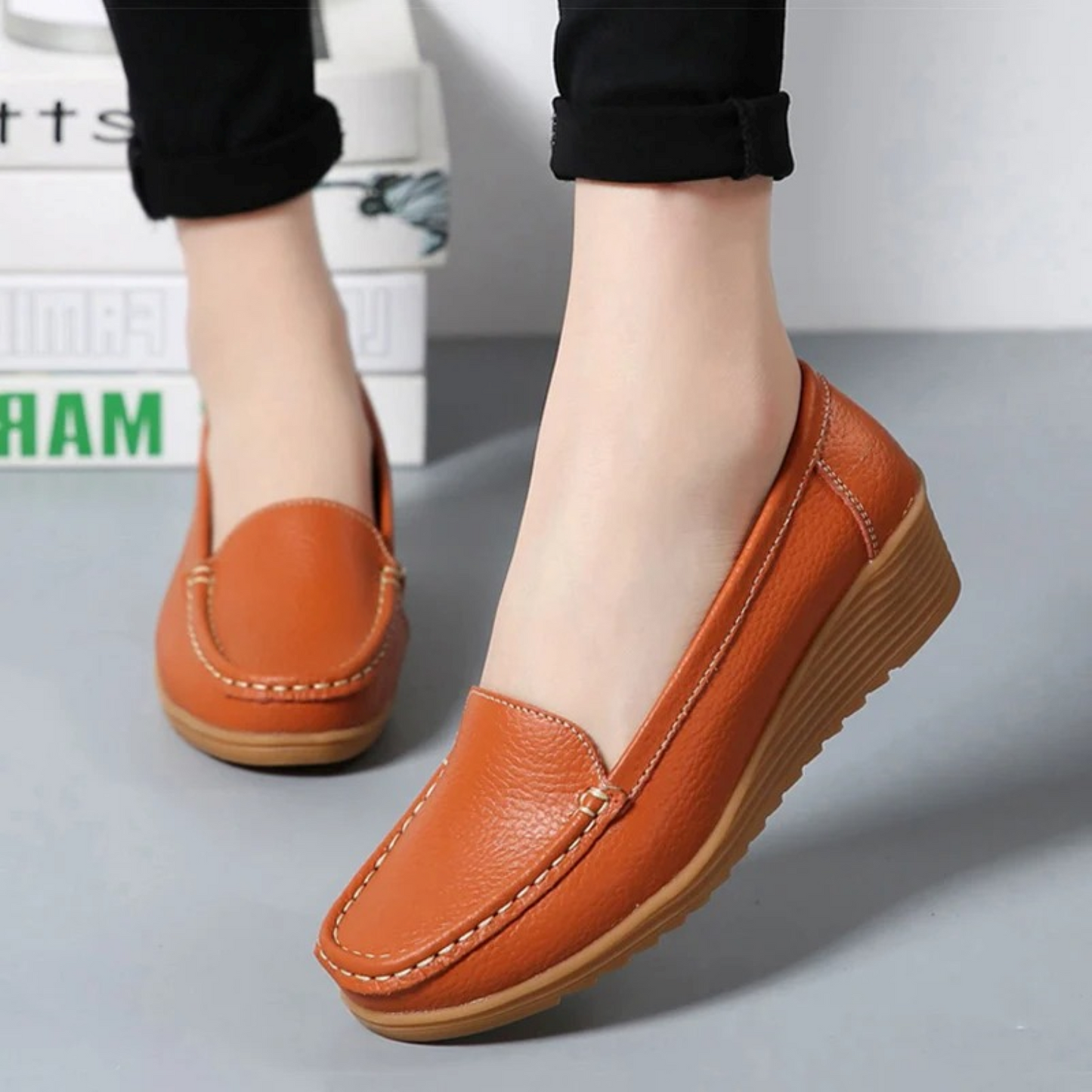 Damen-Mokassin-Slipper von WolffMode im Slip-on-Stil