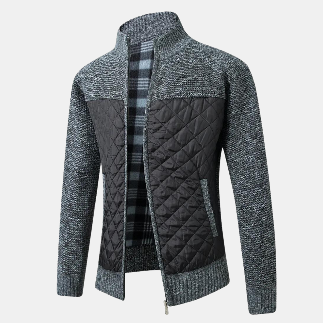 WolffMode Cardigan with Stand-up Collar