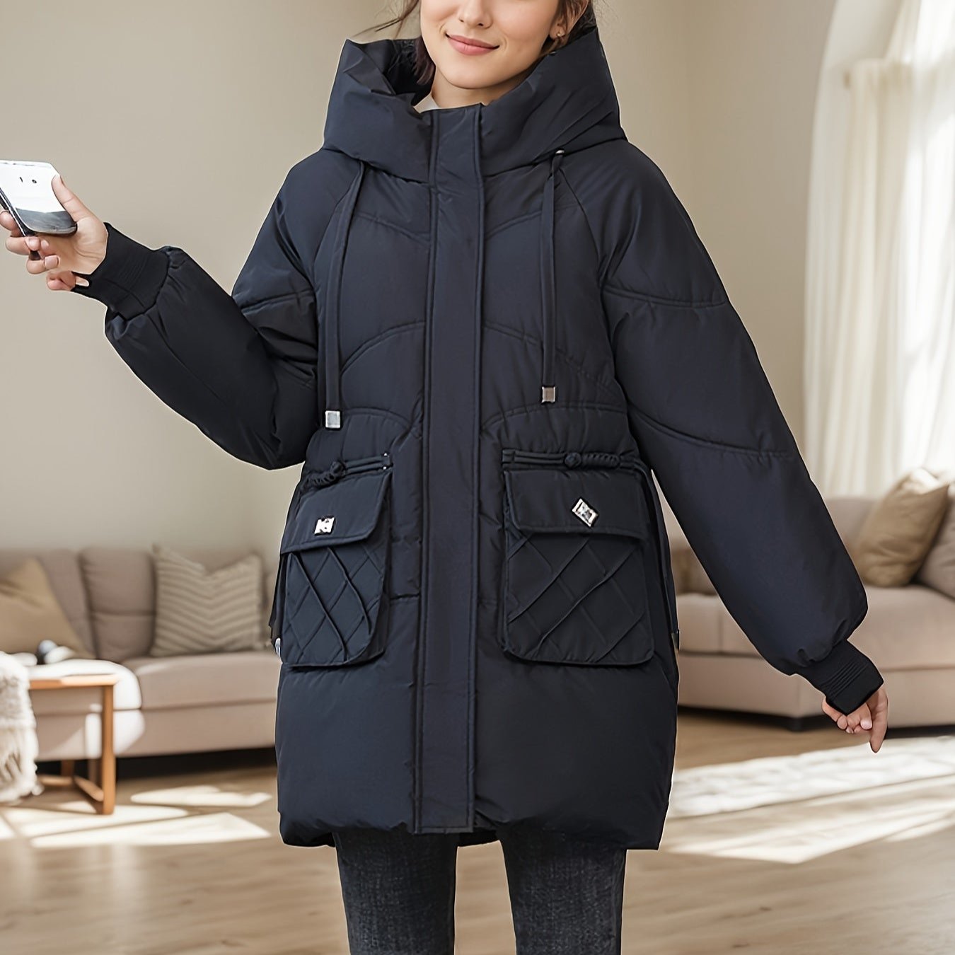 Elegante lange Winter-Pufferjacke für Damen von WOLFFMODE