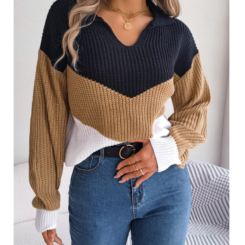 Eleganter und vielseitiger Damen-Strickpullover von WOLFFMODE mit Reverskragen