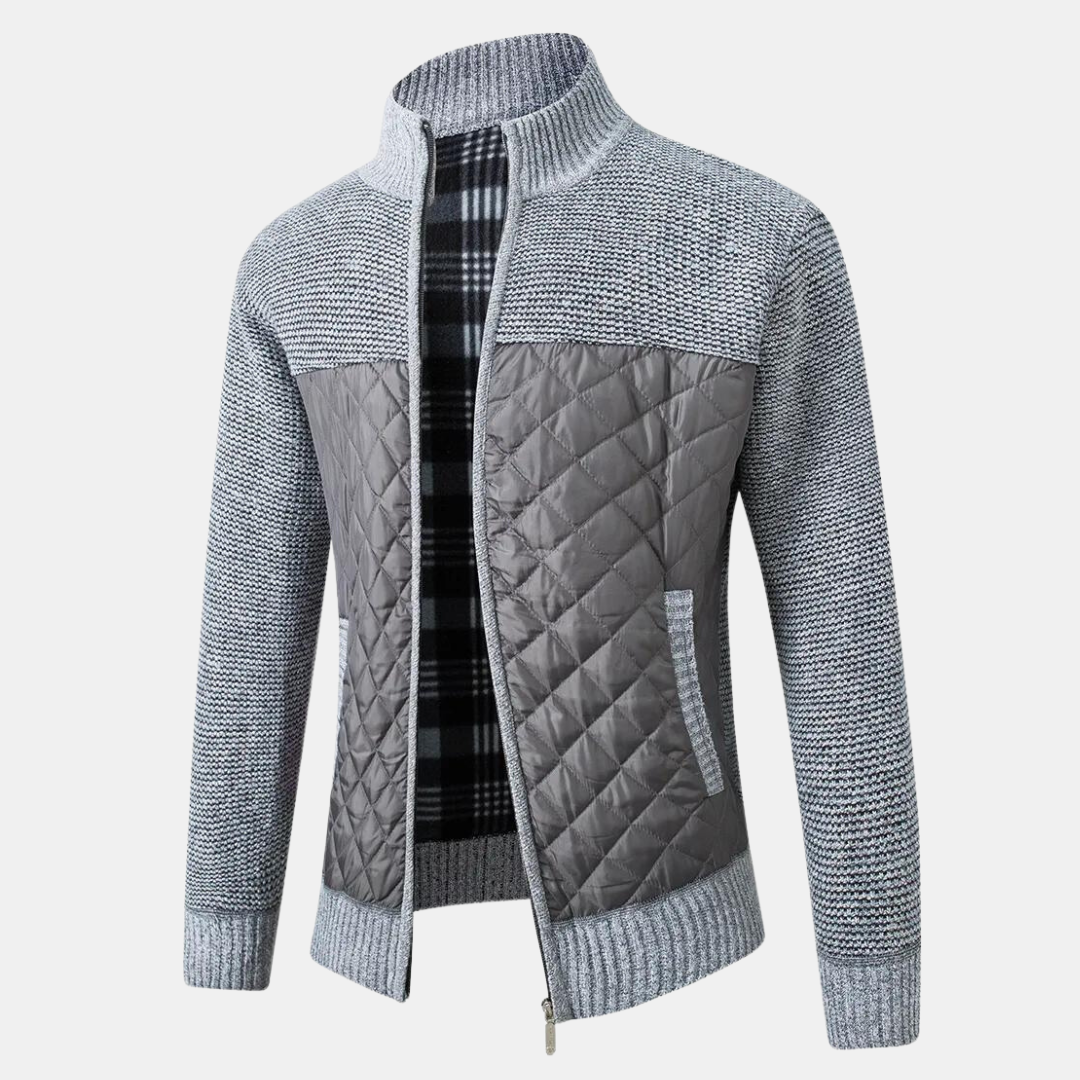 WolffMode Cardigan with Stand-up Collar