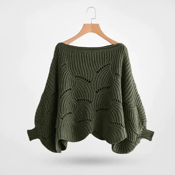 Strickpullover mit Fledermausärmeln