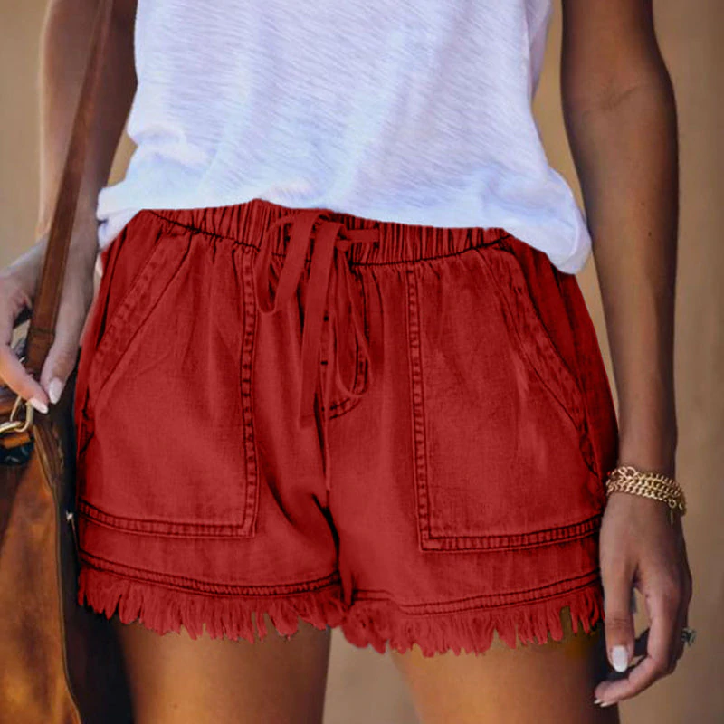 Hochwertige High-Waist Denim Shorts aus Stretchstoff