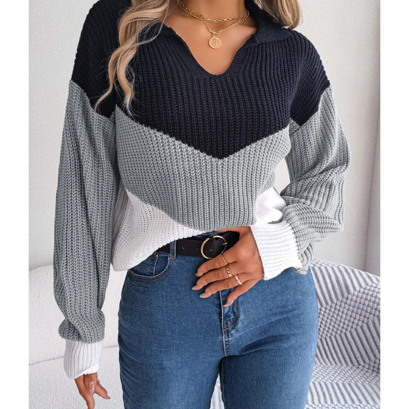 Eleganter und vielseitiger Damen-Strickpullover von WOLFFMODE mit Reverskragen