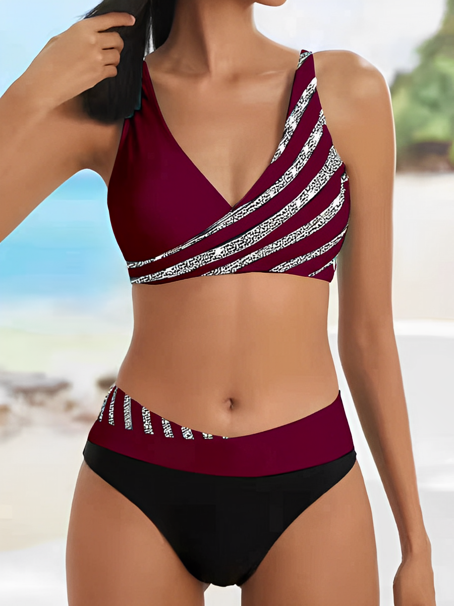 Wolffmode Luxurious Striped Summer Bikini