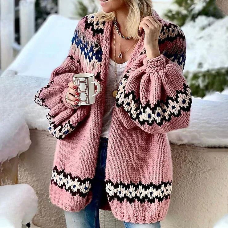 Bequemer Strickcardigan von WOLFFMODE mit Ballonärmeln