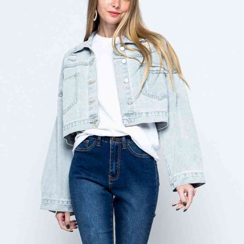 Melanietm: Moderne Jeansjacke mit Kragen – letzter Tag mit Rabatt