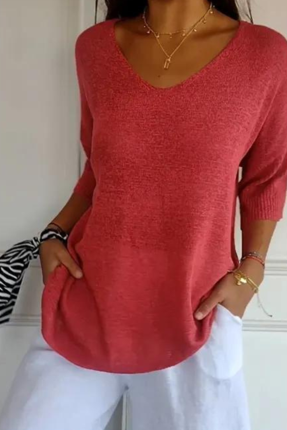 V-Neck Strickpullover