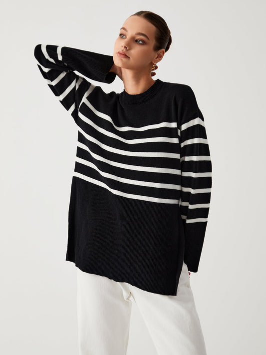 Streifiger Großer Pullover