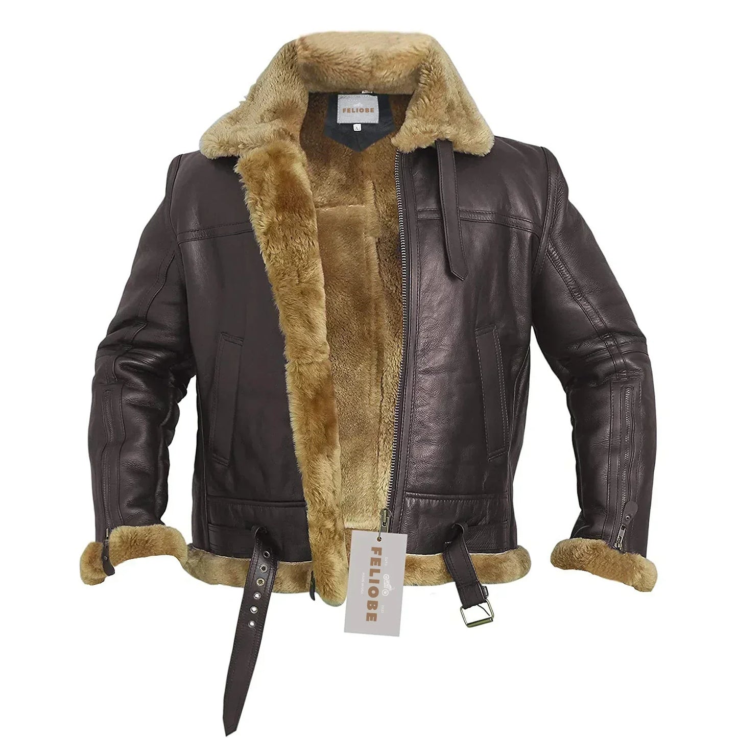 Shearling-gefütterte Ginger-Bomberjacke