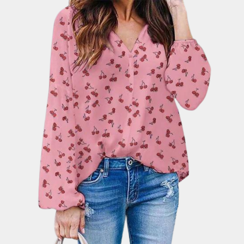 Blouse for women with cherry print