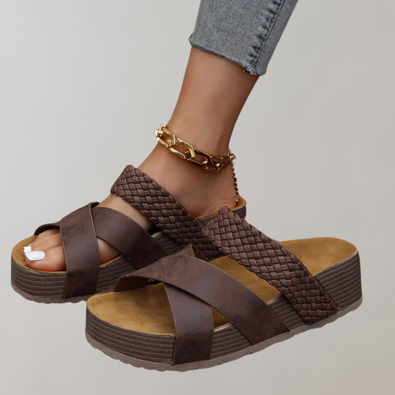 Komfortable Damen-Sandale von WolffMode: Orthopädische Plateau-Sommerschuhe mit 3 Riemen