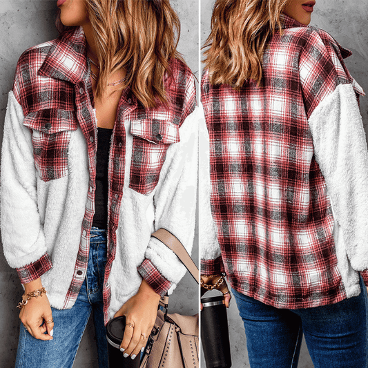 Women's Warm Checked Fleece Shirt by WolffMode