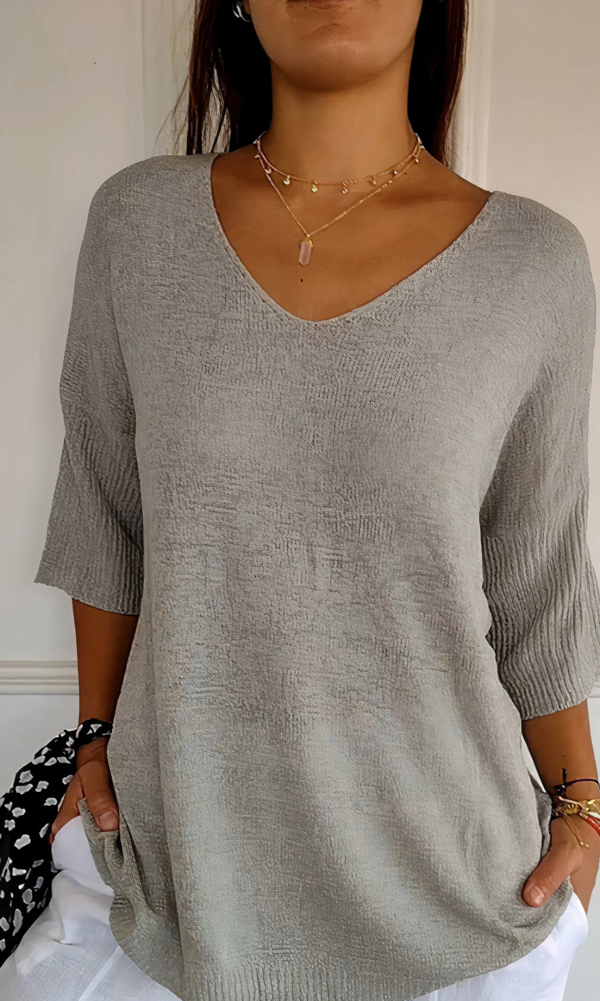 Stricktop mit V-Ausschnitt für Frauen