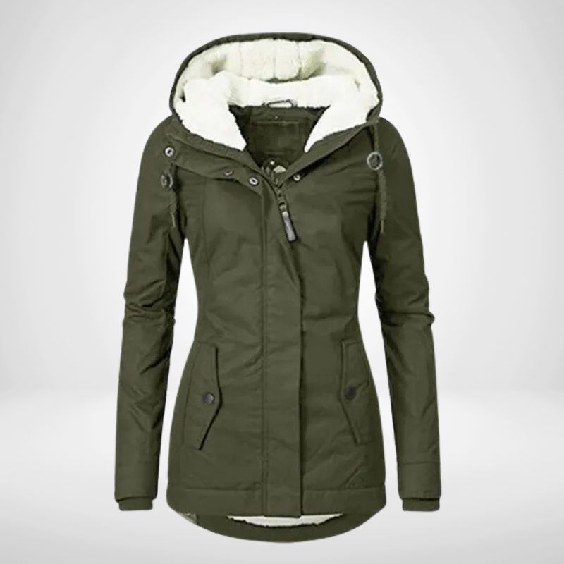 Womens hooded parka, warm winter coat