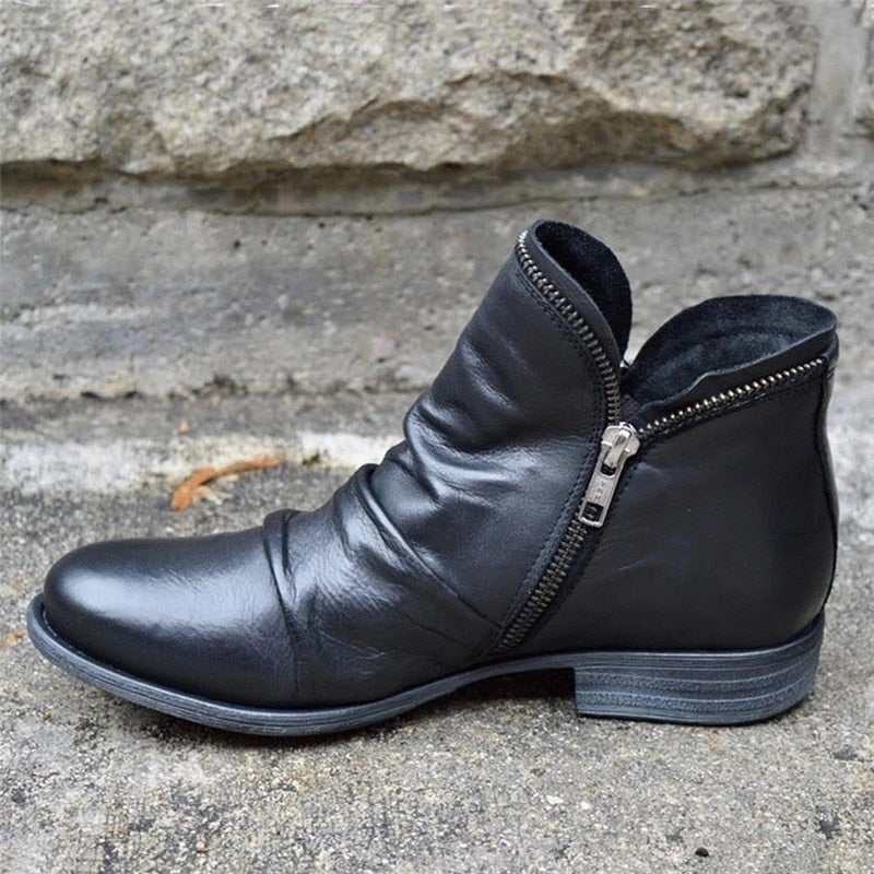 WOLFFMODE Damen Stiefel mit Reißverschluss