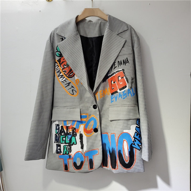 XXL Blazer mit Schriftzug