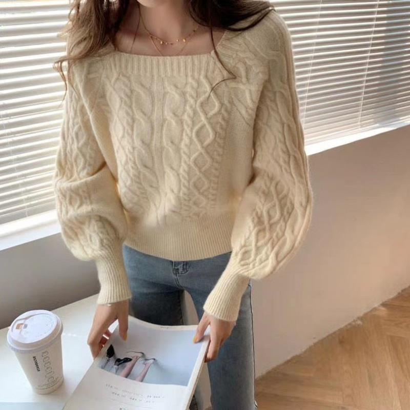 Pullover mit quadratischem Halsauschnitt