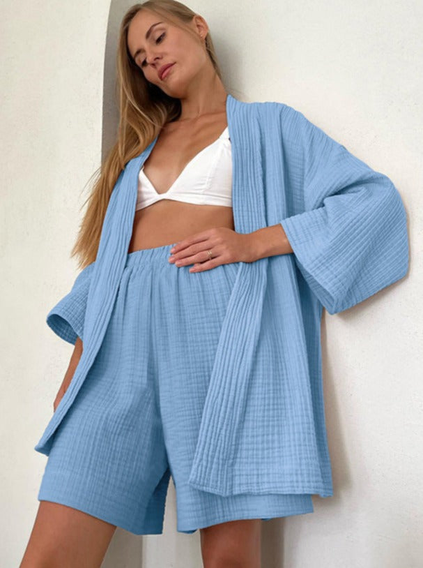 Wolffmode Loungewear Set: Relaxed Cardigan and Shorts