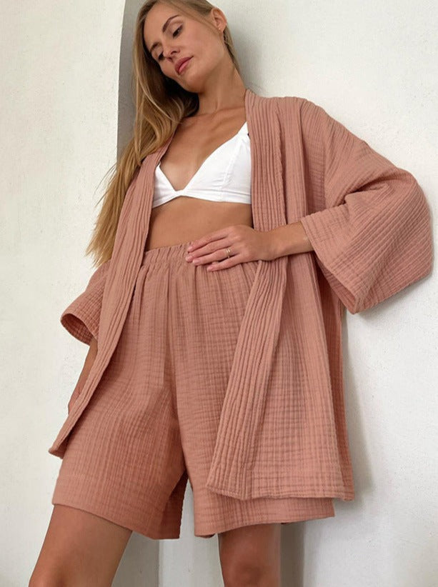 Wolffmode Loungewear Set: Relaxed Cardigan and Shorts