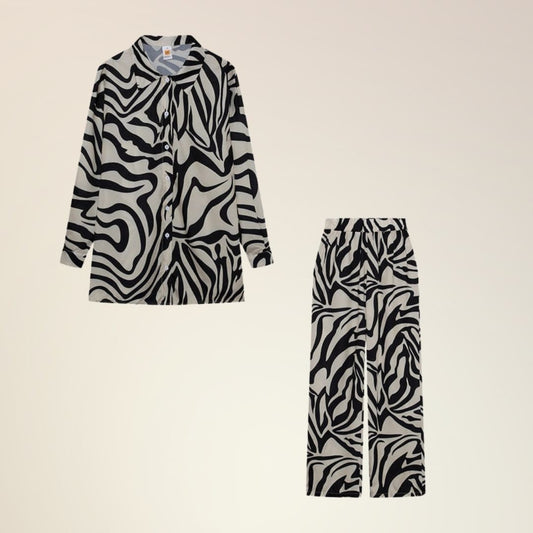 Modern Women's Twinset: Blouse and Trousers