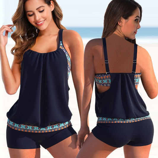 Zweifarbiges Wolffmode Tankini-Set für den Sommer