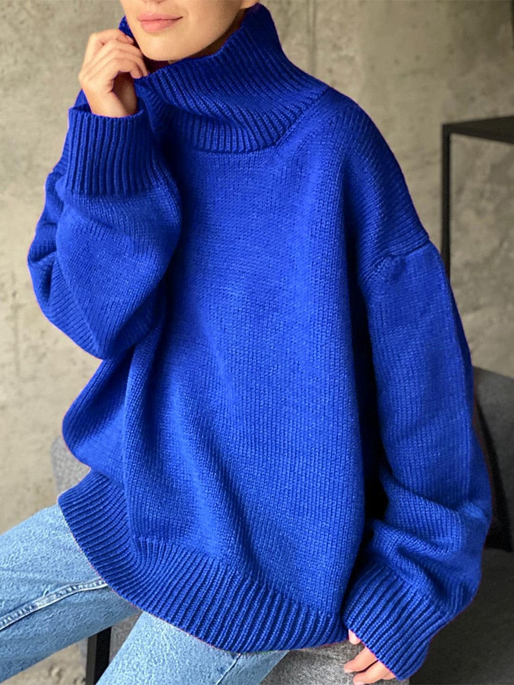 Bequemer Oversize-Rollkragenpullover