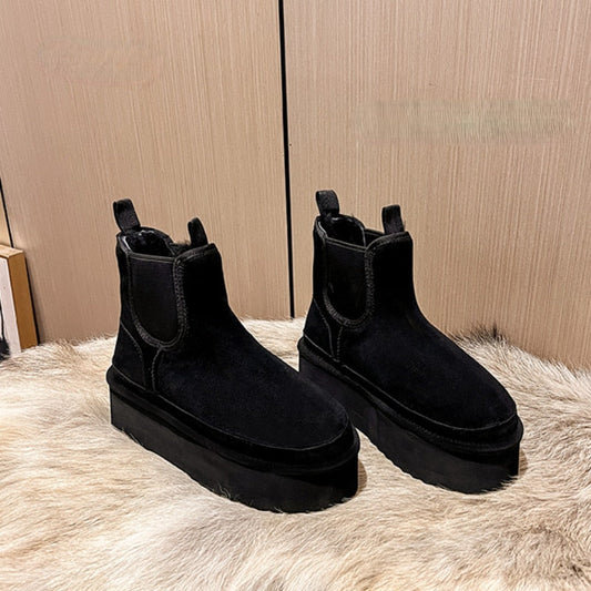 Trendige Damen Chelsea Stiefeletten aus Leder mit weichem Velvet-Futter von WOLFFMODE