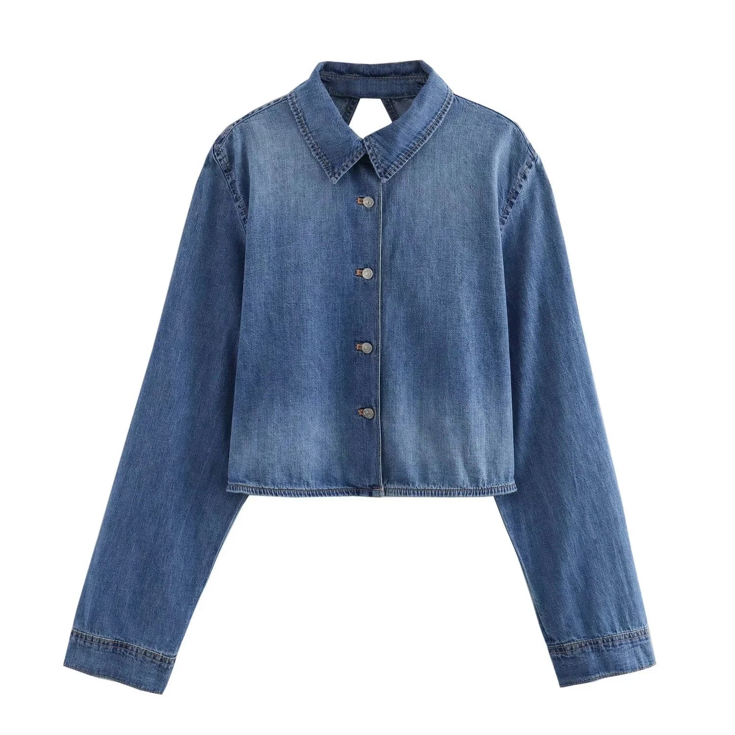 Open-back denim jacket