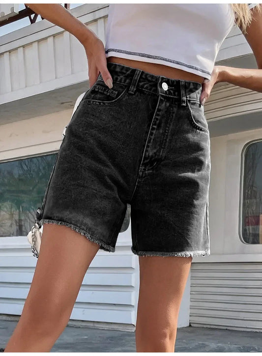 Hochwertige Damen Denim Shorts mit hoher Taille für den Sommer